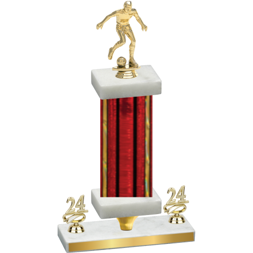 Premium Single Red Glacier Year Soccer Trophy