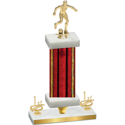 Premium Single Red Glacier First Place Soccer Trophy