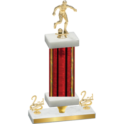 Premium Single Red Glacier Second Place Soccer Trophy