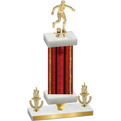 Premium Single Red Glacier Victory Soccer Trophy