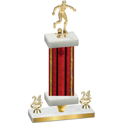 Premium Single Red Glacier Year Soccer Trophy