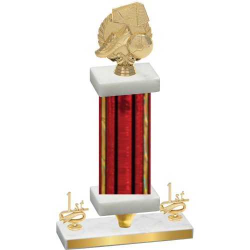 Premium Single Red Glacier First Place Soccer Trophy