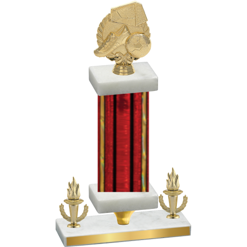 Premium Single Red Glacier Victory Soccer Trophy