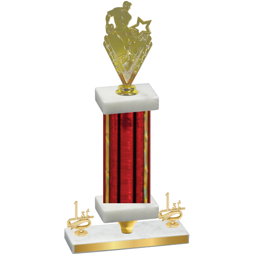 Premium Single Red Glacier First Place Rugby Trophy