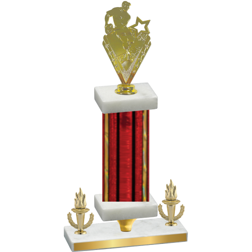 Premium Single Red Glacier Victory Rugby Trophy