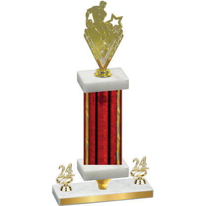 Premium Single Red Glacier Year Rugby Trophy