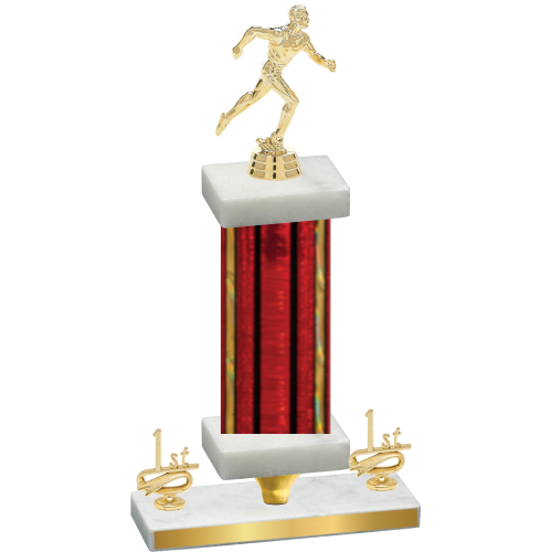 Premium Single Red Glacier First Place Running Trophy