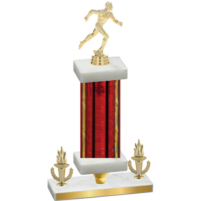 Premium Single Red Glacier Victory Running Trophy