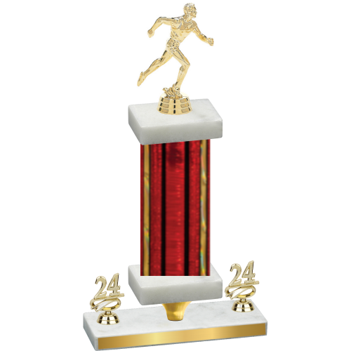 Premium Single Red Glacier Year Running Trophy