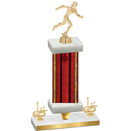 Premium Single Red Glacier First Place Running Trophy