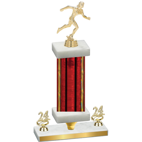 Premium Single Red Glacier Year Running Trophy