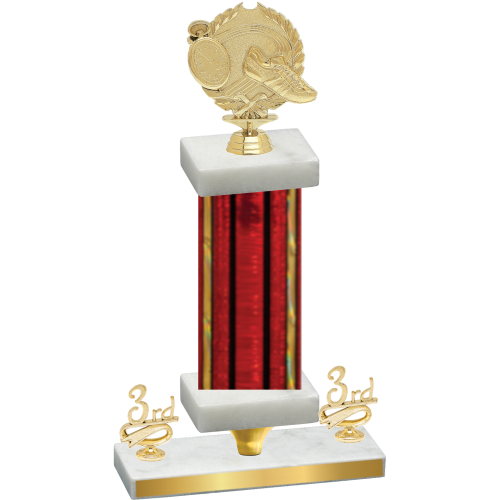 Premium Single Red Glacier Third Place Running Trophy