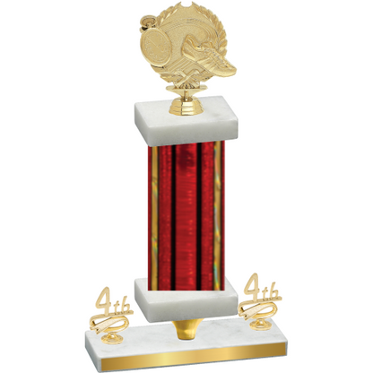 Premium Single Red Glacier Fourth Place Running Trophy