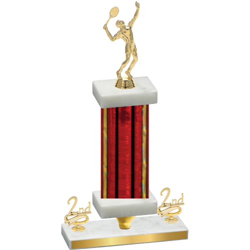 Premium Single Red Glacier Second Place Tennis Trophy