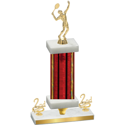 Premium Single Red Glacier Second Place Tennis Trophy