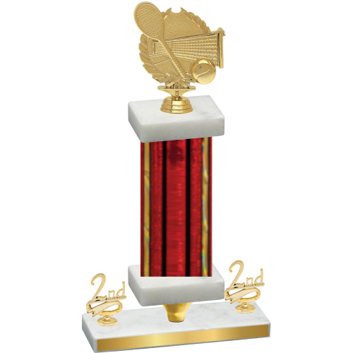 Premium Single Red Glacier Second Place Tennis Trophy