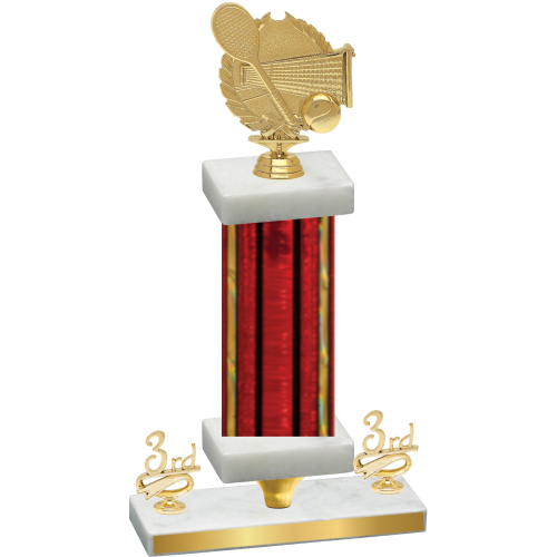 Premium Single Red Glacier Third Place Tennis Trophy