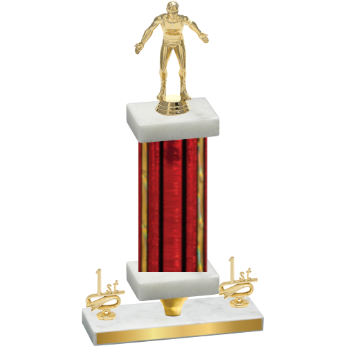 Premium Single Red Glacier First Place Wrestling Trophy