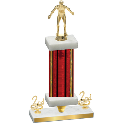 Premium Single Red Glacier Second Place Wrestling Trophy