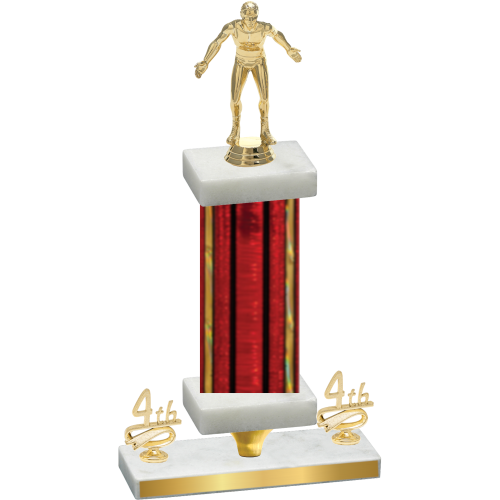 Premium Single Red Glacier Fourth Place Wrestling Trophy