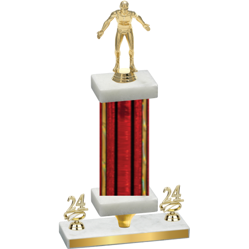 Premium Single Red Glacier Year Wrestling Trophy