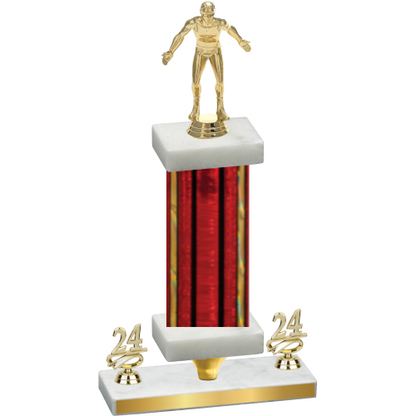 Premium Single Red Glacier Year Wrestling Trophy