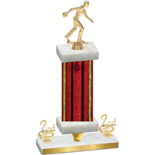 Premium Single Red Glacier Second Place Bowling Trophy