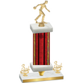 Premium Single Red Glacier Third Place Bowling Trophy