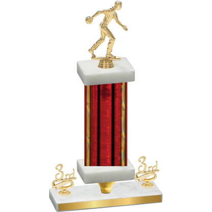 Premium Single Red Glacier Third Place Bowling Trophy