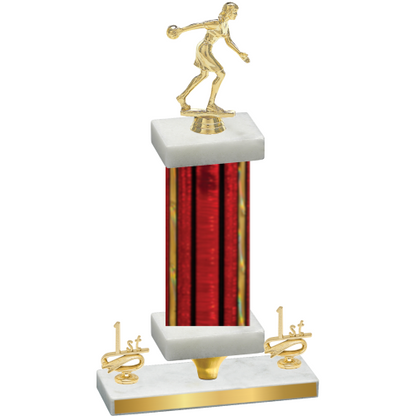 Premium Single Red Glacier First Place Bowling Trophy