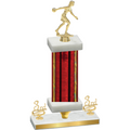 Premium Single Red Glacier Third Place Bowling Trophy
