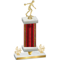 Premium Single Red Glacier Fourth Place Bowling Trophy