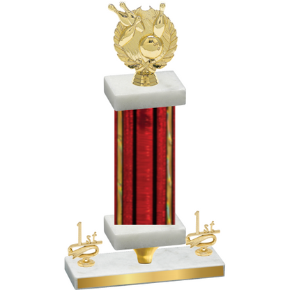 Premium Single Red Glacier First Place Bowling Trophy