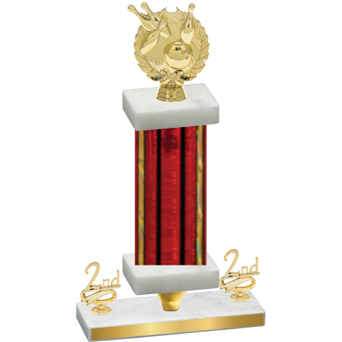 Premium Single Red Glacier Second Place Bowling Trophy