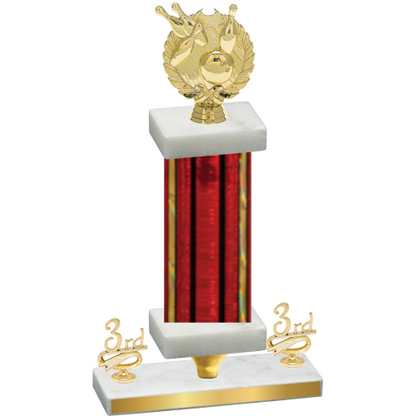 Premium Single Red Glacier Third Place Bowling Trophy