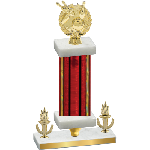 Premium Single Red Glacier Victory Bowling Trophy