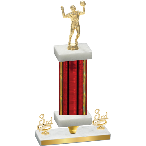 Premium Single Red Glacier Third Place Volleyball Trophy