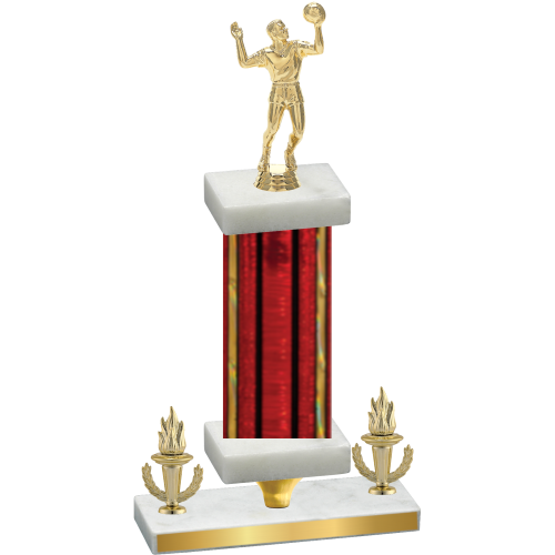 Premium Single Red Glacier Victory Volleyball Trophy