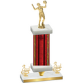 Premium Single Red Glacier Third Place Volleyball Trophy