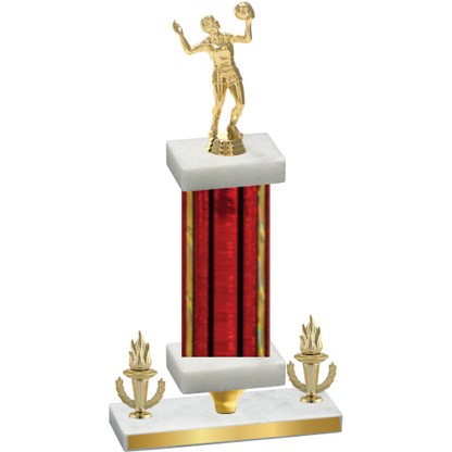 Premium Single Red Glacier Victory Volleyball Trophy