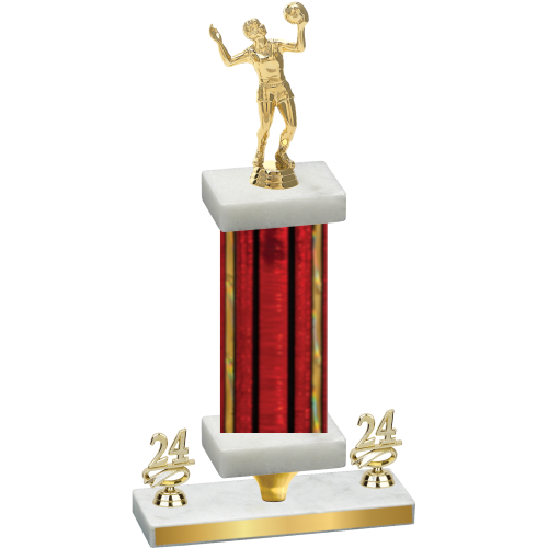 Premium Single Red Glacier Year Volleyball Trophy