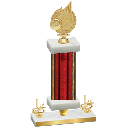 Premium Single Red Glacier First Place Volleyball Trophy