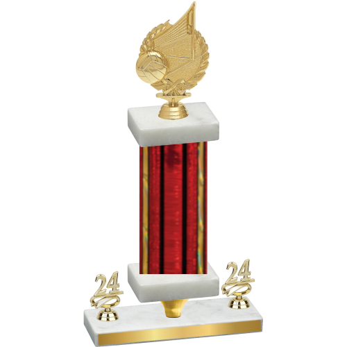 Premium Single Red Glacier Year Volleyball Trophy