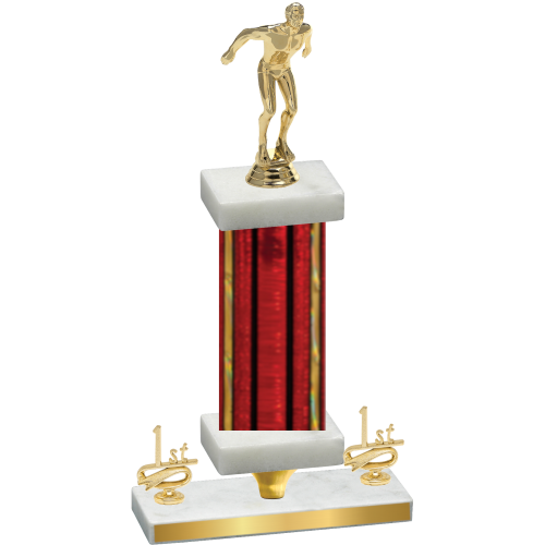 Premium Single Red Glacier First Place Swimming Trophy