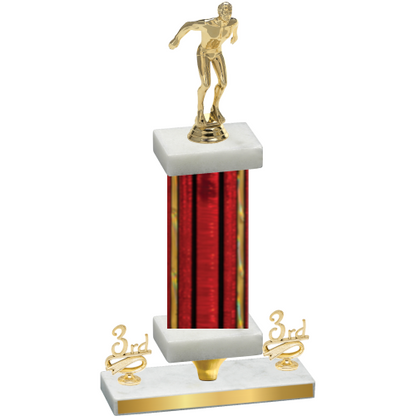 Premium Single Red Glacier Third Place Swimming Trophy