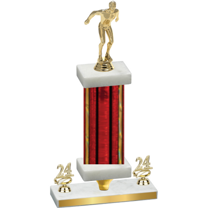 Premium Single Red Glacier Year Swimming Trophy