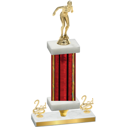 Premium Single Red Glacier Second Place Tennis Trophy