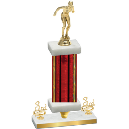 Premium Single Red Glacier Third Place Tennis Trophy