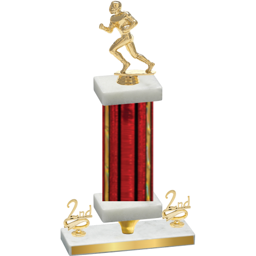 Premium Single Red Glacier Second Place Football Trophy