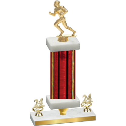 Premium Single Red Glacier Year Football Trophy